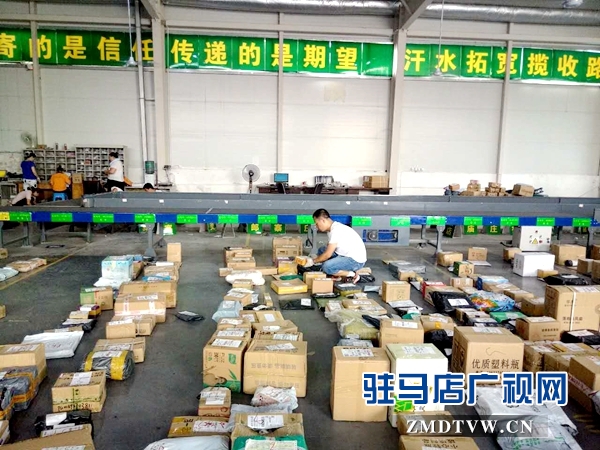 悶熱的郵件處理間不會(huì)影響分揀轉(zhuǎn)運(yùn)人員的工作態(tài)度，看一排排擺放整齊的郵件，是我們認(rèn)真工作的最好呈現(xiàn).jpg
