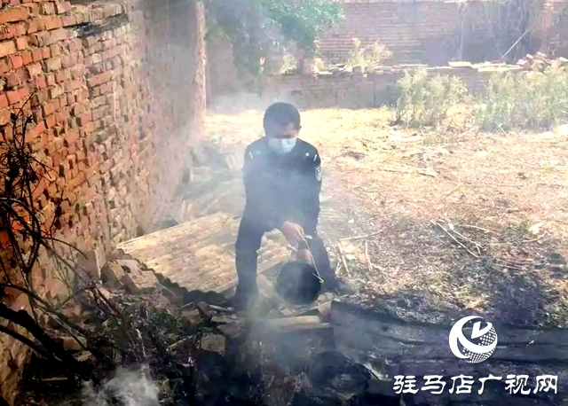 平輿縣：楊絮引火災 民警勇?lián)渚? width=
