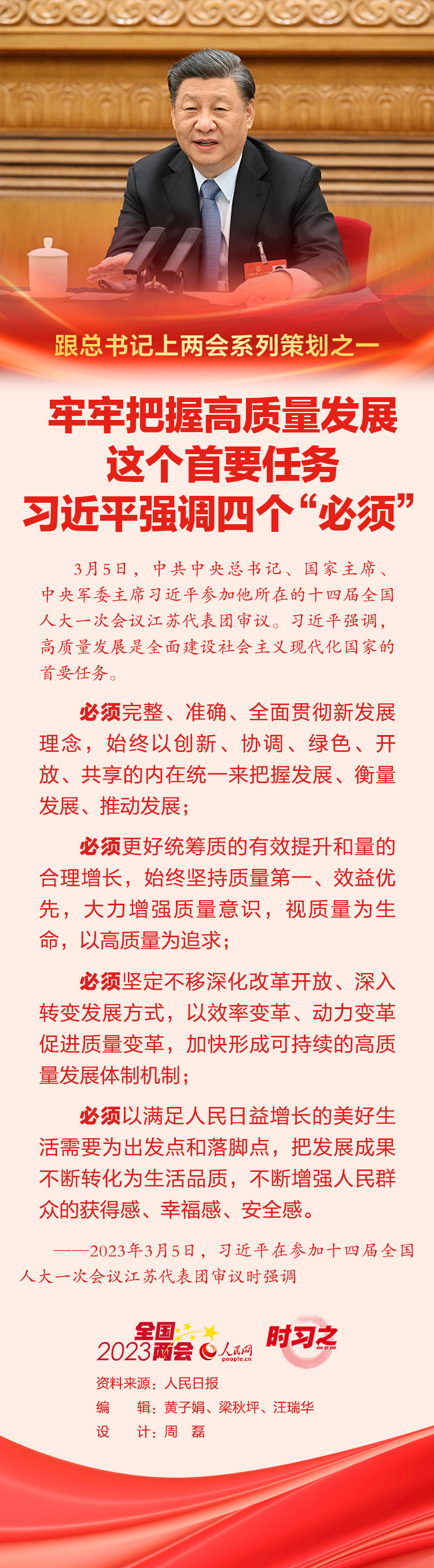 跟總書(shū)記上兩會(huì)系列策劃之一 牢牢把握高質(zhì)量發(fā)展這個(gè)首要任務(wù)習(xí)近平強(qiáng)調(diào)四個(gè)“必須”