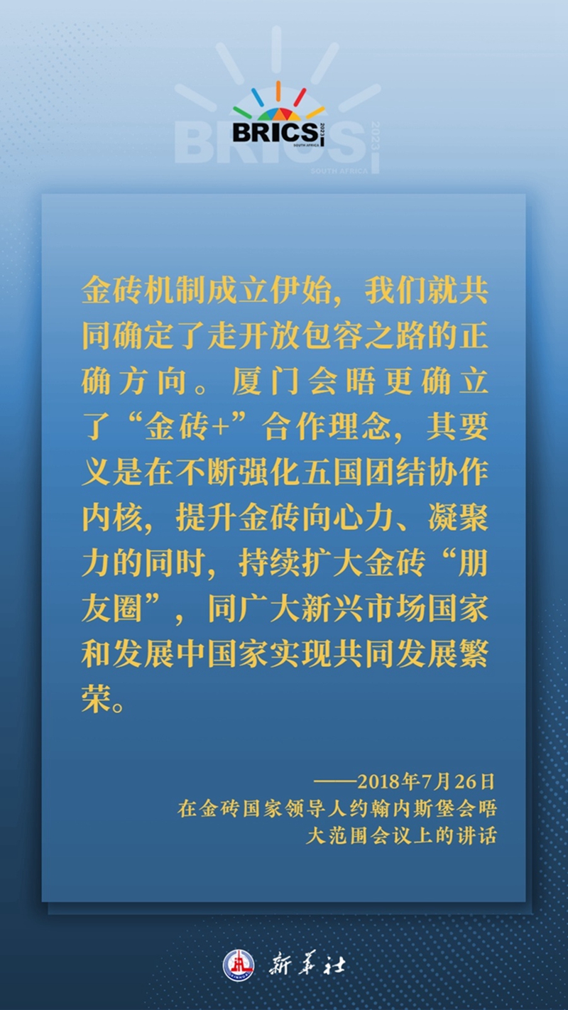 海報(bào)丨習(xí)主席這樣深刻闡釋開(kāi)放包容、合作共贏的金磚精神