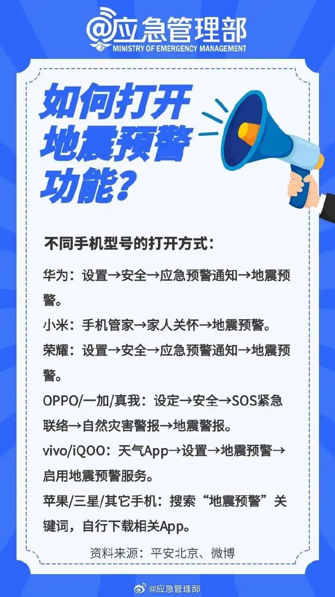 手機的地震預警功能這樣設置