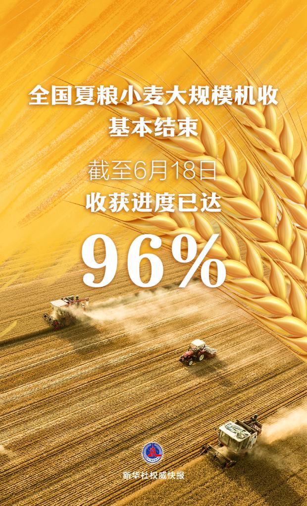 全國夏糧小麥大規(guī)模機(jī)收基本結(jié)束
