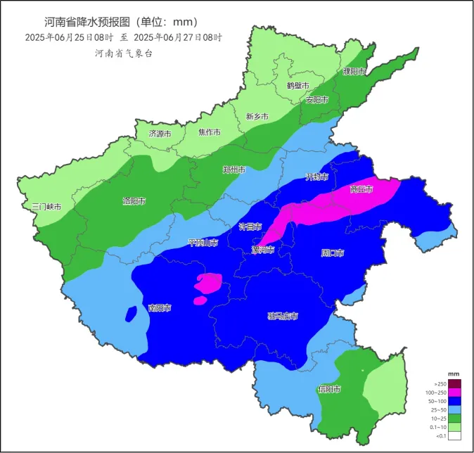 本周河南多陣雨天氣，25日至26日大部地區(qū)有強(qiáng)降水！注意防范