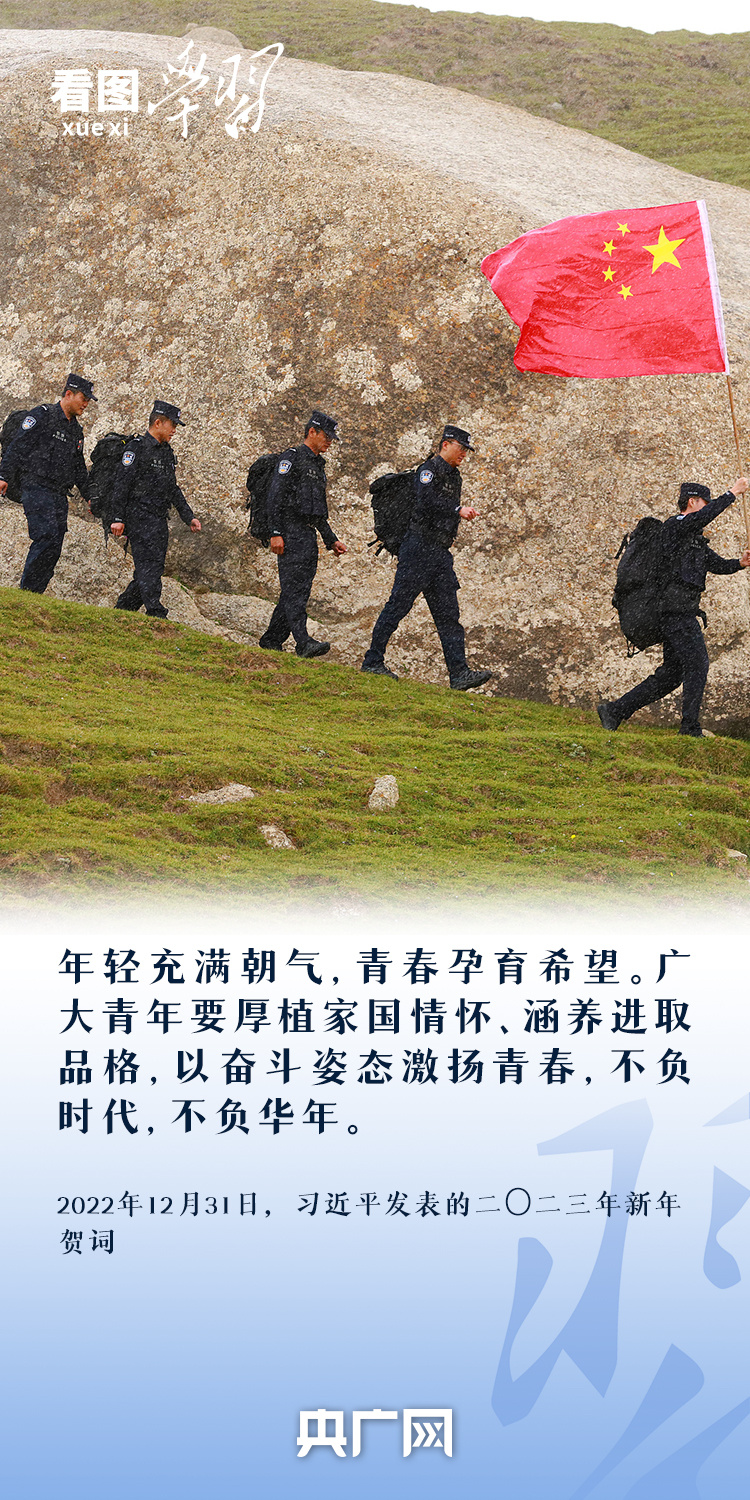 看圖學(xué)習(xí)丨奮力書寫挺膺擔(dān)當?shù)那啻浩?總書記寄語新時代青年