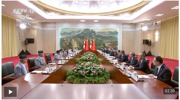 習(xí)近平會(huì)見尼泊爾總理奧利